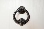 Black wrought iron ball ringed door handle